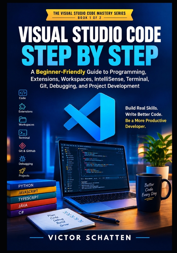 Visual Studio Code Step by Step: A Beginner-Friendly Guide to Programming, Extensions, Workspaces, IntelliSense, Terminal, Git, Debugging, and Project cover