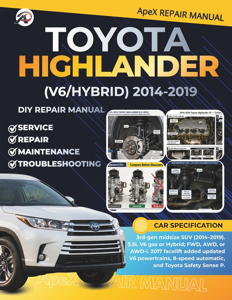 TOYOTA HIGHLANDER (suv) 2014-2019: DIY Made Simple: Master Your Highlander V6 & Hybrid Model Cut Costs Avoid Breakdowns Diagnose Common Issues & Maint cover
