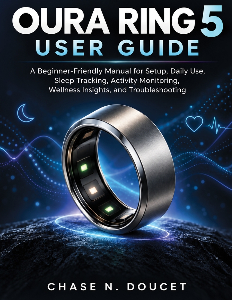 Oura Ring 5 User Guide: A Beginner-Friendly Manual for Setup, Daily Use, Sleep Tracking, Activity Monitoring, Wellness Insights, and Troubleshooting cover