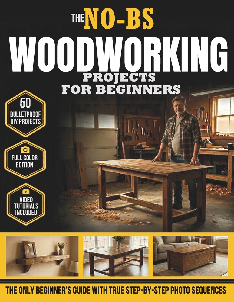 The No-BS Woodworking Projects for Beginners: 50 Easy DIY Builds to Skip Costly Mistakes - No Experience, Cheap Tools, Scrap Wood cover