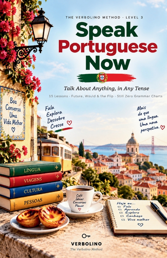 Speak Portuguese Now, Level 3: Brazilian Portuguese: Talk About Anything, in Any Tense - The No-Grammar Method cover