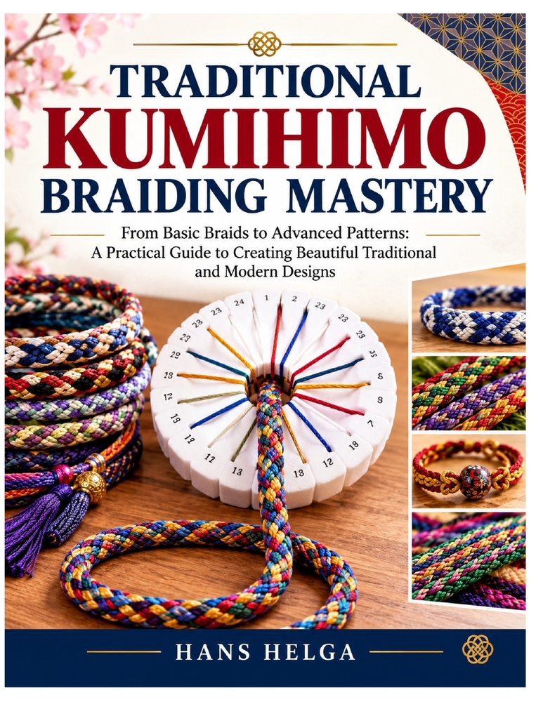 Traditional Kumihimo Braiding Mastery: From Basic Braids to Advanced Patterns: A Practical Guide to Creating Beautiful Traditional and Modern Designs cover