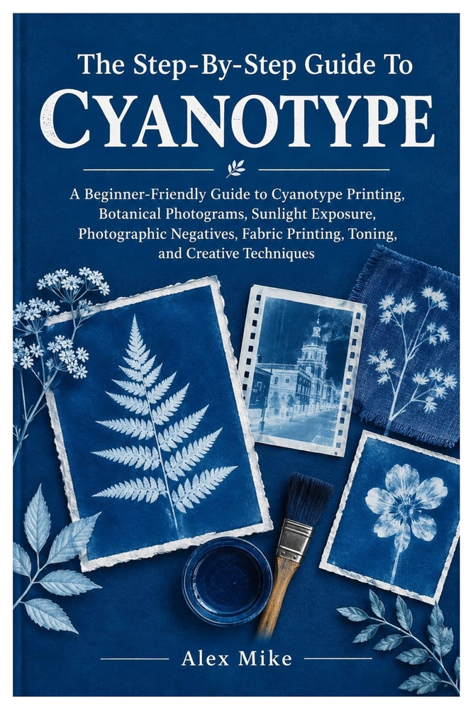 The Step-By-Step Guide To Cyanotype: A Beginner-Friendly Guide to Cyanotype Printing, Botanical Photograms, Sunlight Exposure, Photographic Negatives, cover