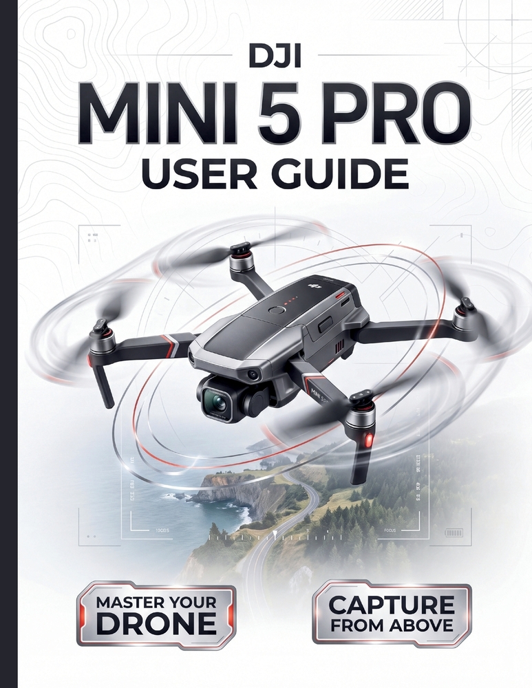 DJI Mini 5 Pro User Guide: The Definitive Step-by-Step Manual to Optimal Flight Configuration, 1-Inch Sensor Cinematography, and Intelligent Tracking- cover