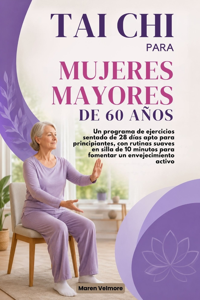 Tai CHI Para Mujeres Mayores de 60 Años: Un programa de ejercicios sentado de 28 días apto para principiantes, con rutinas suaves en silla de 10 minut cover
