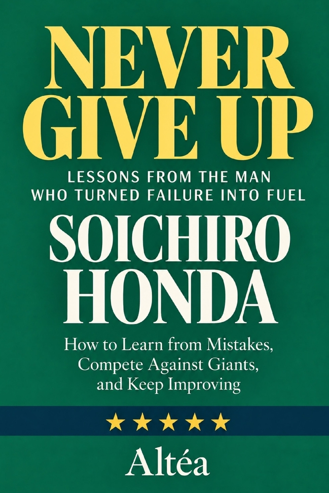 Never Give Up: SOICHIRO HONDA Lessons from the Man Who Turned Failure into Fuel: How to Learn from Mistakes, Compete Against Giants, and Keep Improvin cover
