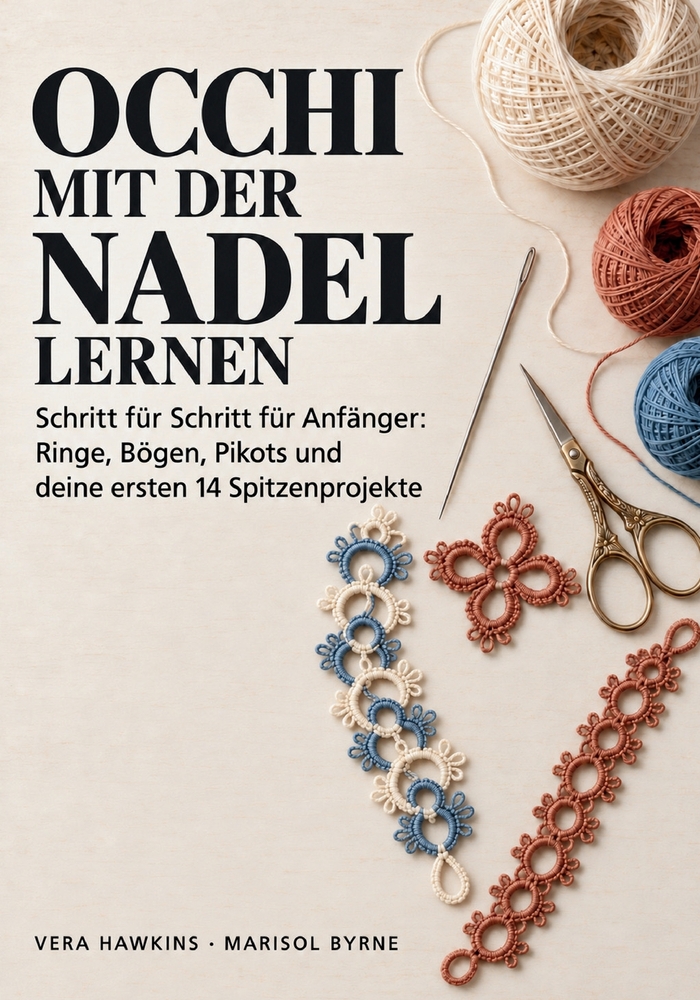 Occhi mit der Nadel lernen: Schritt für Schritt für Anfänger: Ringe, Bögen, Pikots und deine ersten 14 Spitzenprojekte cover