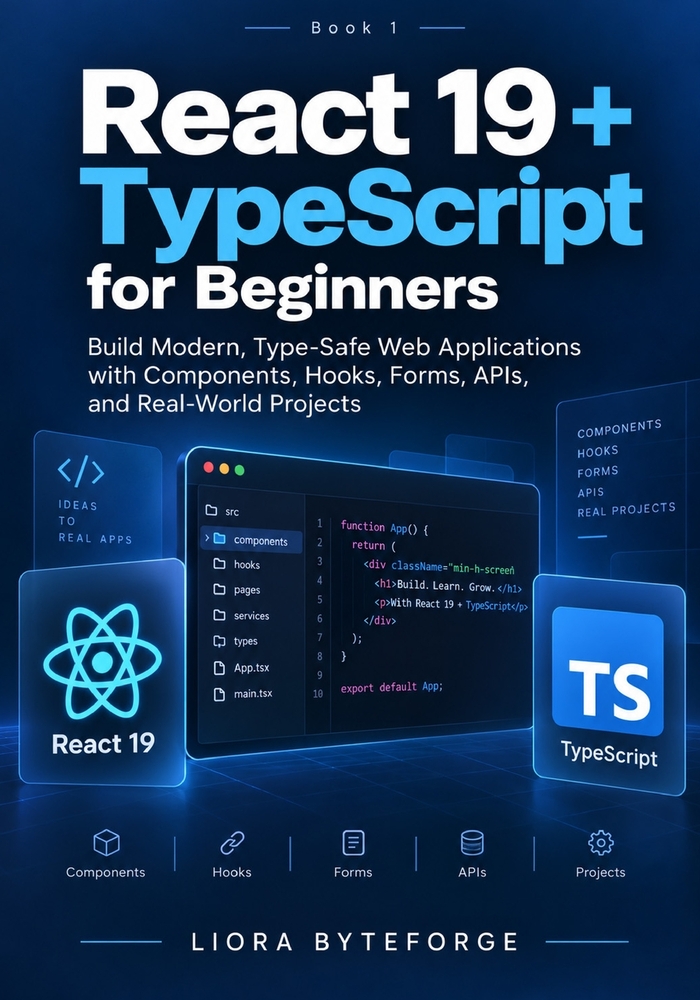 React 19 + TypeScript for Beginners: Build Modern, Type-Safe Web Applications with Components, Hooks, Forms, APIs, and Real-World Projects cover