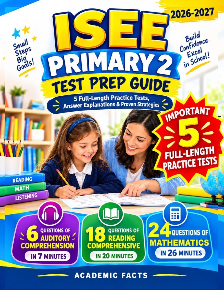 ISEE Primary 2 Test Prep Guide: 5 Full-Length Practice Tests, Answer Explanations & Proven Strategies cover
