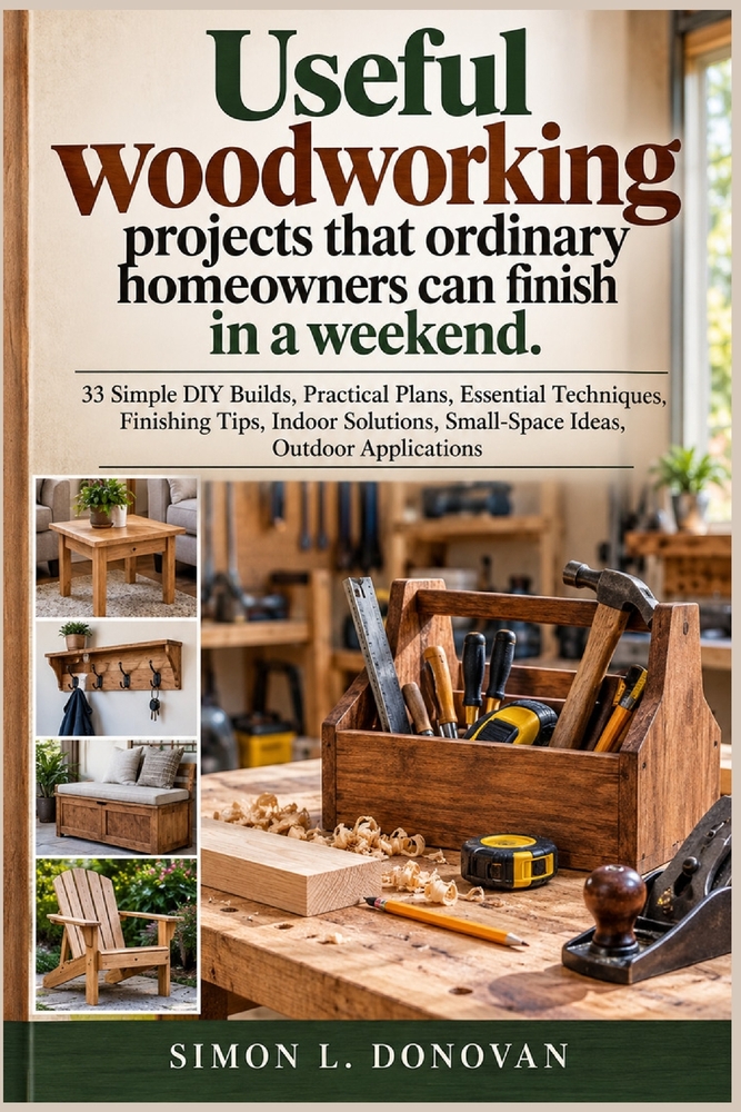 Useful woodworking projects that ordinary homeowners can finish in a weekend.: 33 Simple DIY Builds, Practical Plans, Essential Techniques, Finishing cover
