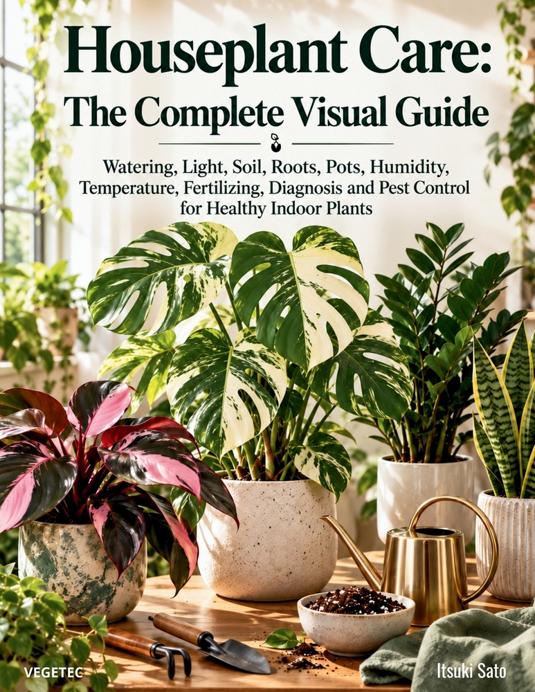 Houseplant Care: The Complete Visual Guide: Watering, Light, Soil, Roots, Pots, Humidity, Temperature, Fertilizing, Diagnosis and Pest Control for Hea cover