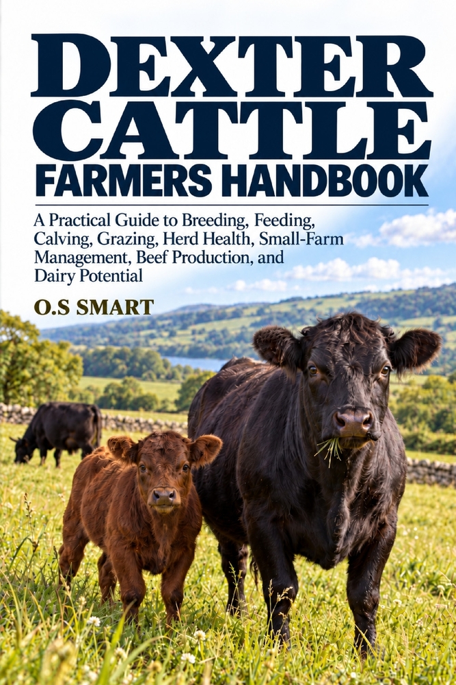 Dexter Cattle Farmers Handbook: A Practical Guide to Breeding, Feeding, Calving, Grazing, Herd Health, Small-Farm Management, Beef Production, and Dai cover