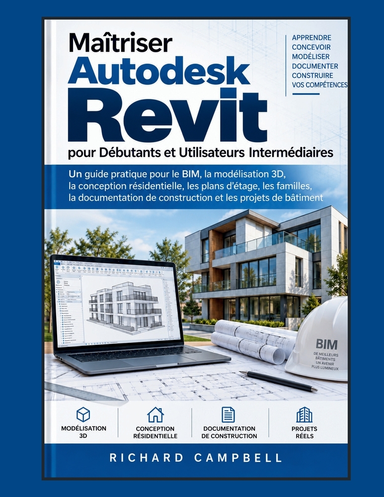 Maîtriser Autodesk Revit pour Débutants et Utilisateurs Intermédiaires: Un guide pratique du BIM, de la modélisation 3D, de la conception résidentiell cover