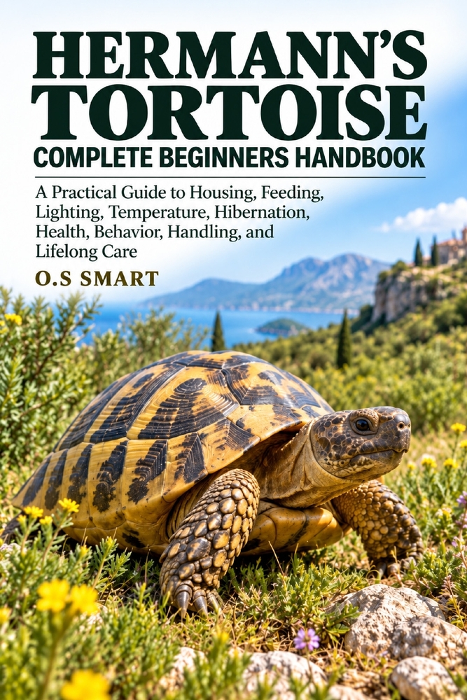 Hermann's Tortoise Complete Beginners Handbook: A Practical Guide to Housing, Feeding, Lighting, Temperature, Hibernation, Health, Behavior, Handling, cover