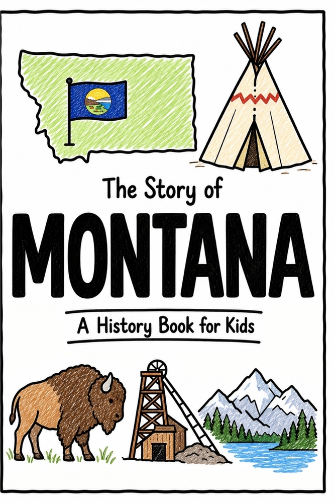 The Story of Montana - A History Book for Kids: A Fun and Educational Illustrated Montana History Book for Kids with Fast Facts and Easy Reading for Y cover
