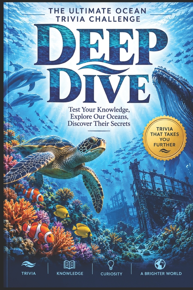 Deep Dive: The Ultimate Ocean Trivia Book: Fascinating Questions on Sea Creatures, Shipwrecks, and the Mysteries of the Deep for Trivia Nights and Oce cover