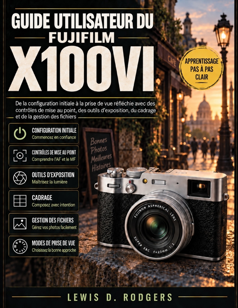 Guide utilisateur du Fujifilm X100vi: De la configuration initiale à la prise de vue réfléchie avec des contrôles de mise au point, des outils d'expos cover