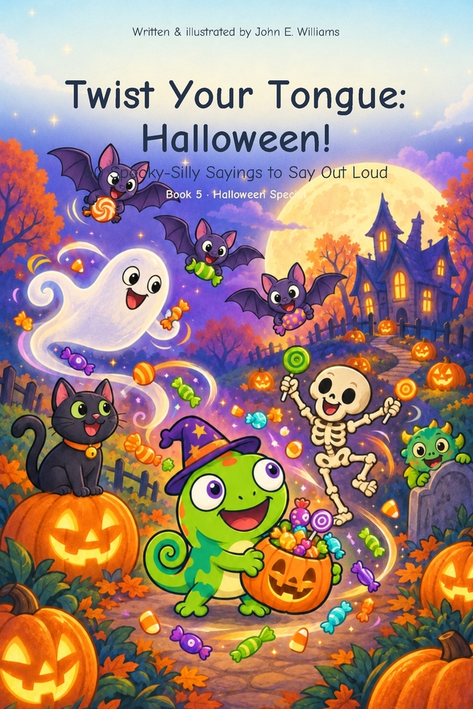 Twist Your Tongue: Halloween!: 60 Spooky-Silly Sayings to Say Out Loud - Plus 8 Bonus Batty Twists (Ages 6-10) (Twist Your Tongue Book 5) cover