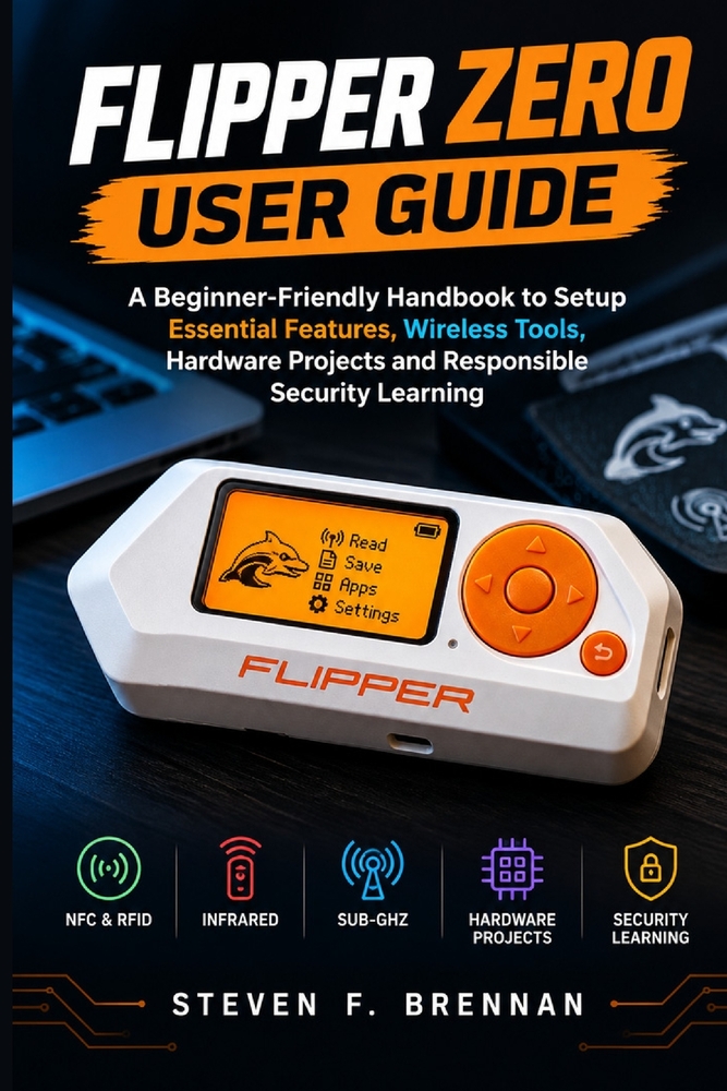 Flipper Zero User Guide: A Beginner-Friendly Handbook to Setup Essential Features, Wireless Tools, Hardware Projects and Responsible Security Learning cover