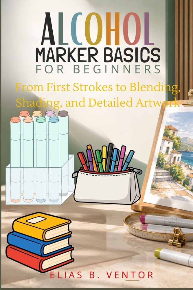 Alcohol Marker Basics for Beginners: From First Strokes to Blending, Shading, and Detailed Artwork cover