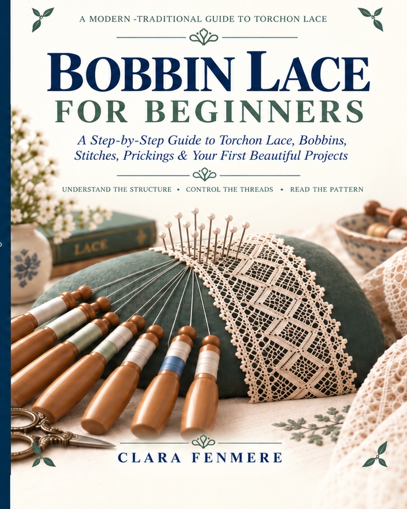 Bobbin Lace for Beginners: A Step-by-Step Guide to Torchon Lace, Bobbins, Stitches, Prickings & Your First Beautiful Projects cover