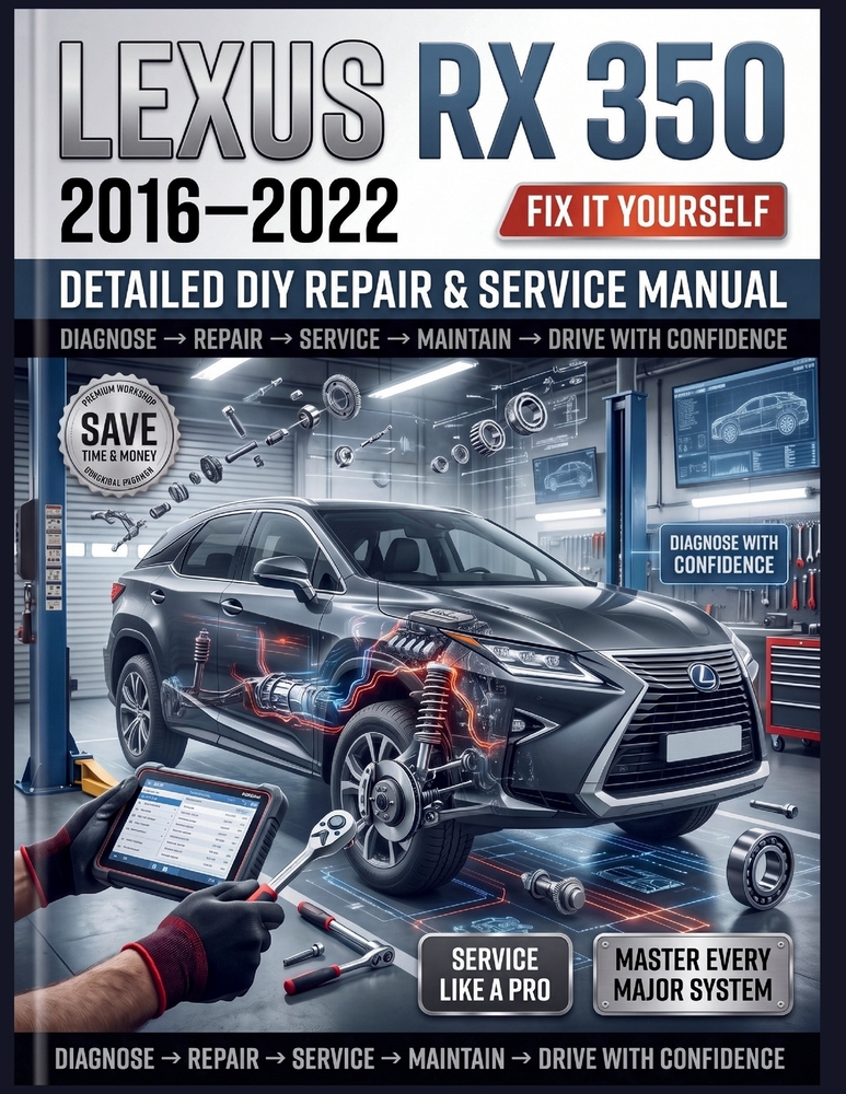 LEXUS RX 350 2016-2022 Detailed DIY Repair & Service Manual: The Definitive Step-by-Step Guide to Maintenance, V6 Diagnostics, and Total Overhauls-Com cover