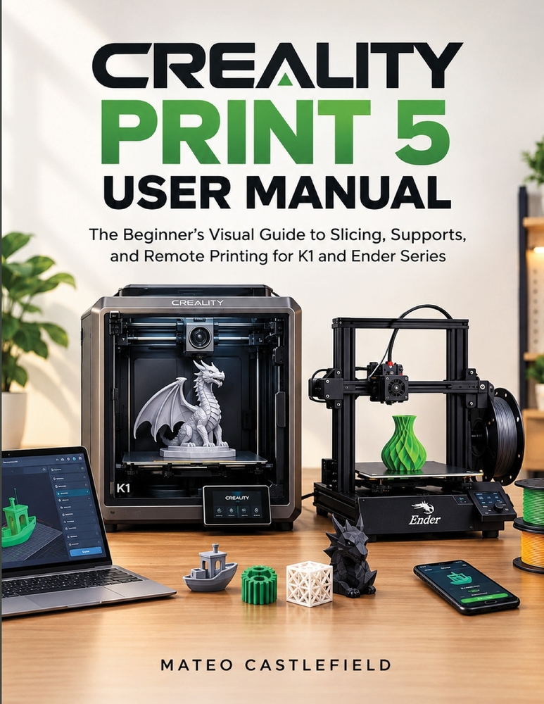 Creality Print 5 User Manual: The Beginner's Visual Guide to Slicing, Supports, and Remote Printing for K1 and Ender Series cover