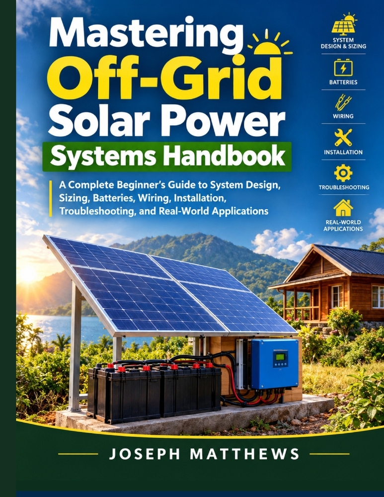 Mastering Off-Grid Solar Power Systems Handbook: A Complete Beginner's Guide to System Design, Sizing, Batteries, Wiring, Installation, Troubleshootin cover