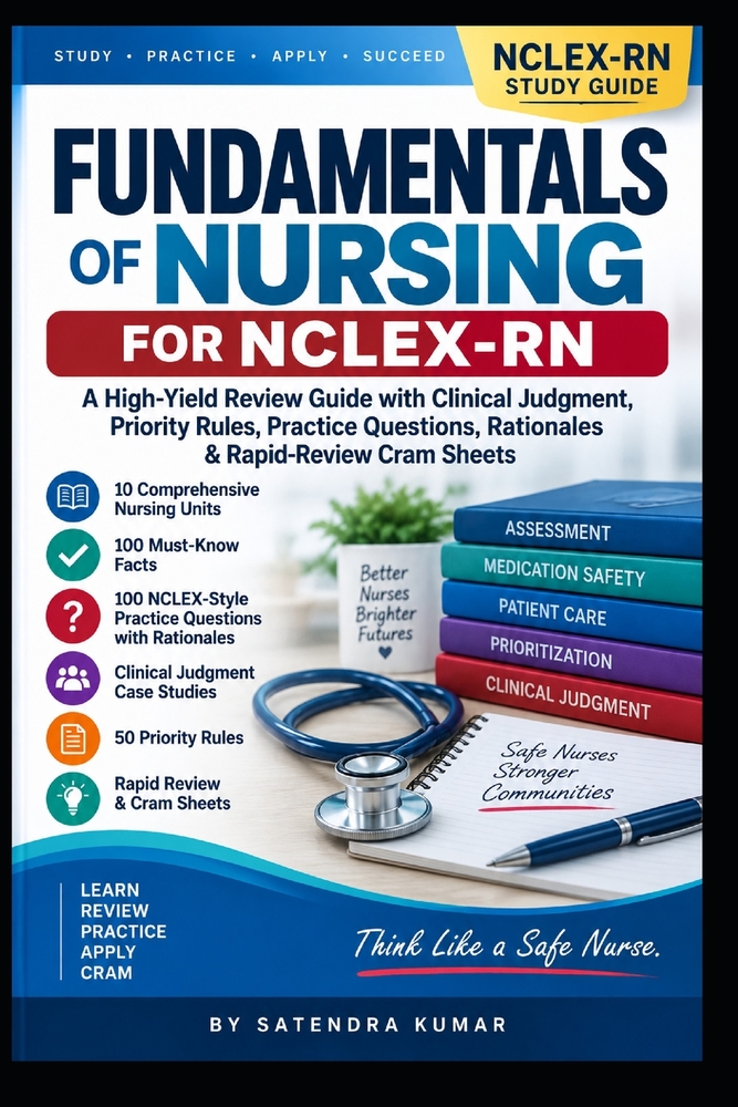 Fundamentals of Nursing for NCLEX-RN: A High-Yield Review Guide with Clinical Judgment, Priority Rules, Practice Questions, Rationales & Rapid-Review cover