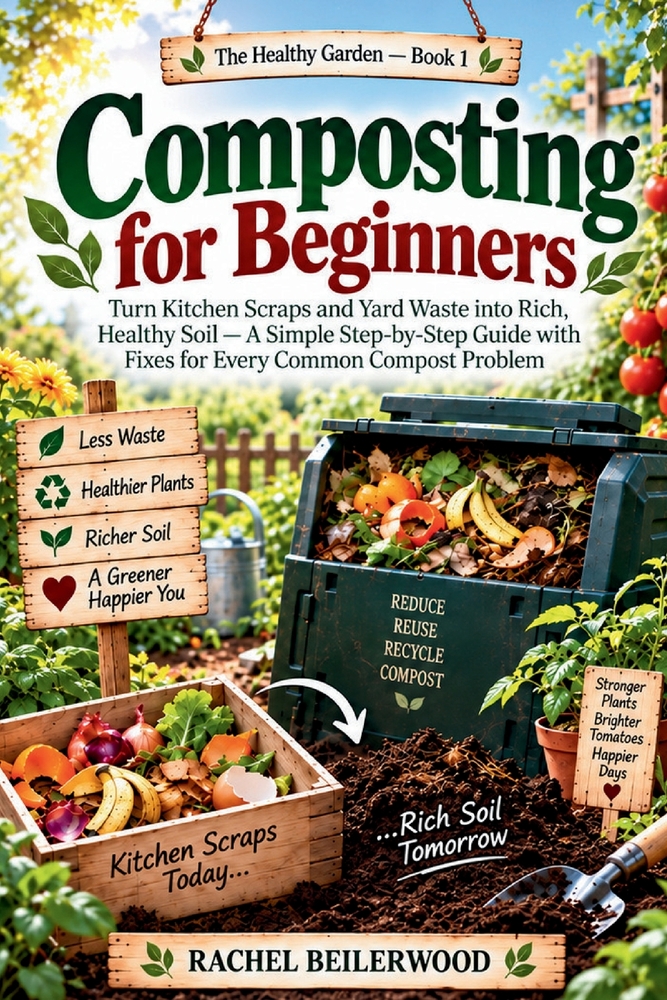 Composting for Beginners: Turn Kitchen Scraps and Yard Waste into Rich, Healthy Soil - A Simple Step-by-Step Guide with Fixes for Every Common Compost cover