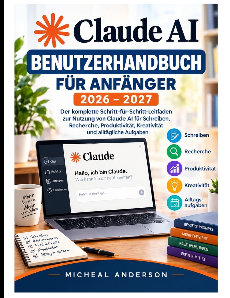 Claude AI Benutzerhandbuch Für Anfänger 2026-2027: Die vollständige Schritt-für-Schritt-Anleitung zur Nutzung von Claude AI für Schreiben, Recherche, cover