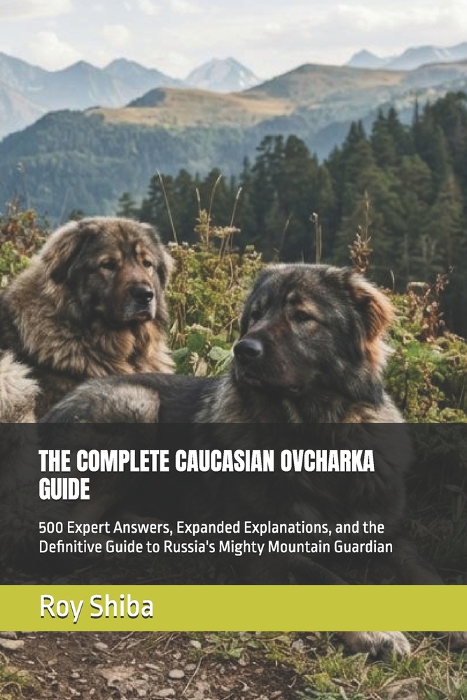 The Complete Caucasian Ovcharka Guide: 500 Expert Answers, Expanded Explanations, and the Definitive Guide to Russia's Mighty Mountain Guardian cover