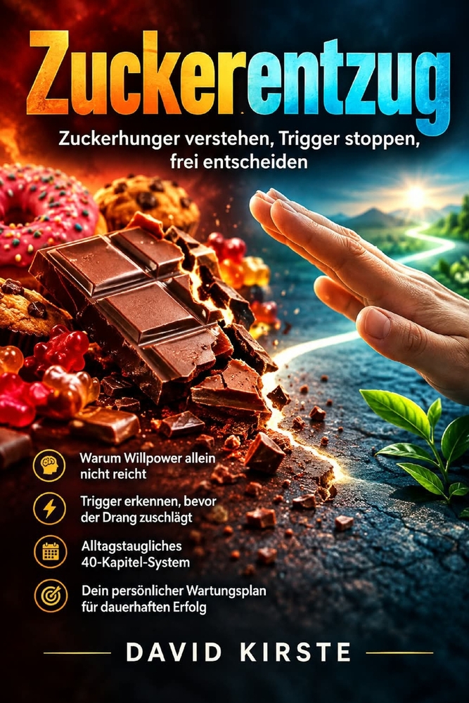 Zuckerentzug: Wie du Zuckersucht besiegst, Heißhunger stoppst und dich ohne Diät und Verzicht dauerhaft von Süßem befreist cover