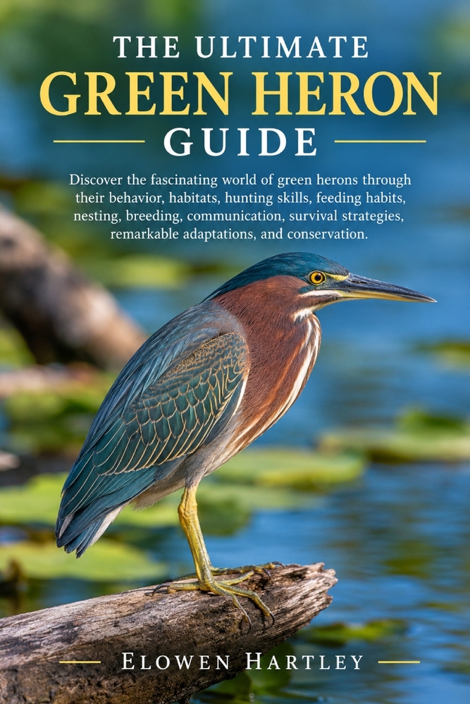 The Ultimate Green Heron Guide: Discover the fascinating world of green herons through their behavior, habitats, hunting skills, feeding habits, nesti cover