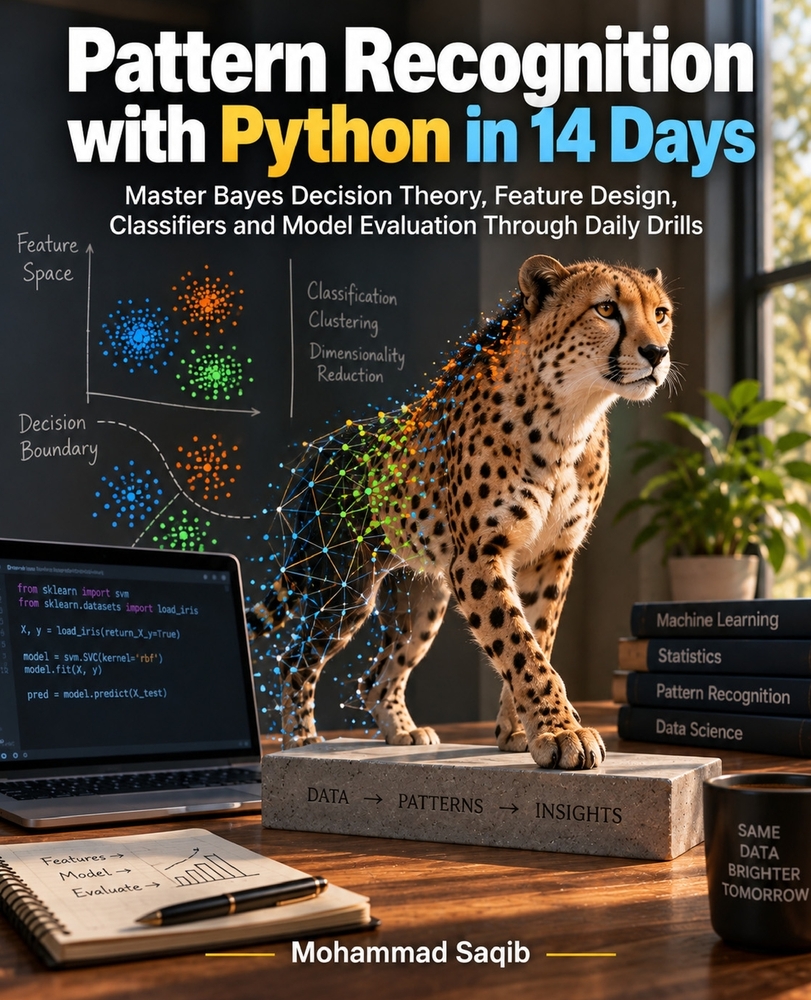 Pattern Recognition with Python in 14 Days: Master Bayes Decision Theory, Feature Design, Classifiers and Model Evaluation Through Daily Drills cover