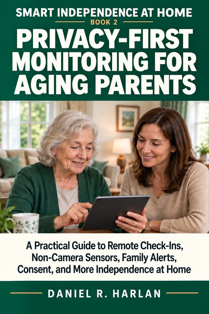 Privacy-First Monitoring for Aging Parents: A Practical Guide to Remote Check-Ins, Non-Camera Sensors, Family Alerts, Consent, and More Independence a cover