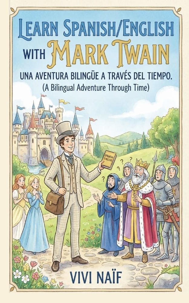 Learn Spanish/English with Mark Twain: Una aventura bilingue a traves del tiempo (a bilingual adventure through time) cover