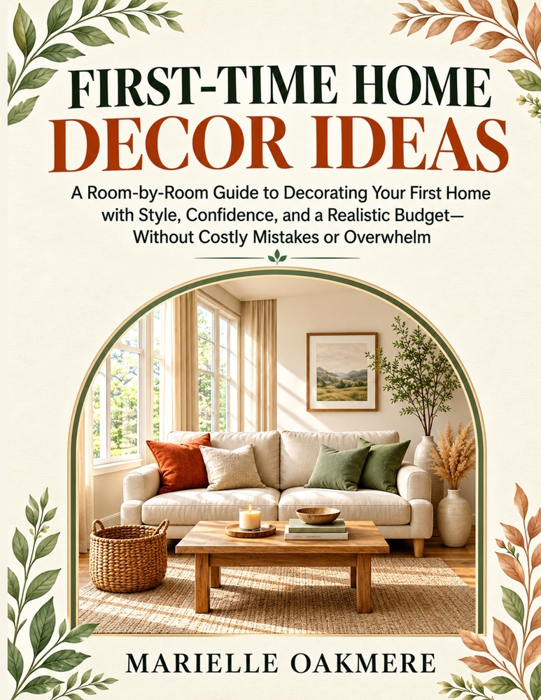 First-Time Home Decor Ideas: A Room-by-Room Guide to Decorating Your First Home with Style, Confidence, and a Realistic Budget-Without Costly Mistakes cover