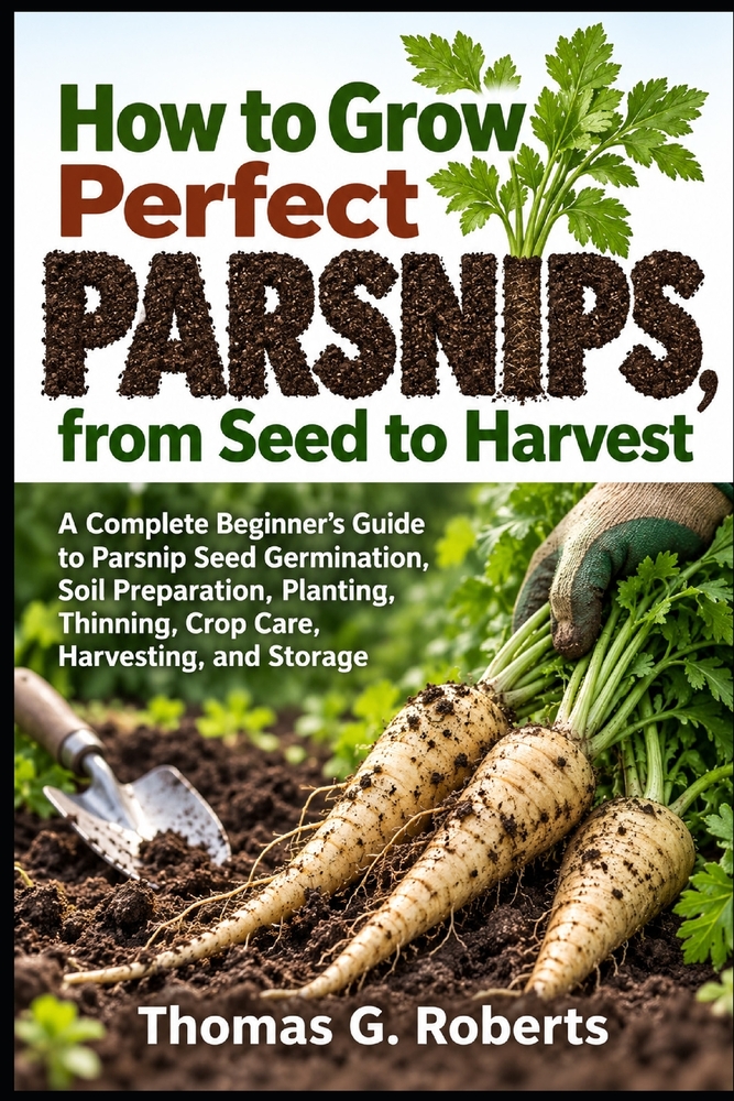 How to Grow Perfect Parsnips, from Seed to Harvest: A Complete Beginner's Guide to Parsnip Seed Germination, Soil Preparation, Planting, Thinning, Cro cover