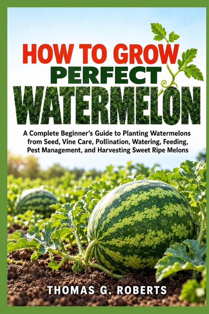 How to Grow Perfect Watermelon: A Complete Beginner's Guide to Planting Watermelons from Seed, Vine Care, Pollination, Watering, Feeding, Pest Managem cover