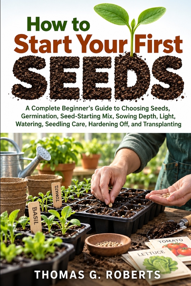 How to Start Your First Seeds: A Complete Beginner's Guide to Choosing Seeds, Germination, Seed-Starting Mix, Sowing Depth, Light, Watering, Seedling cover