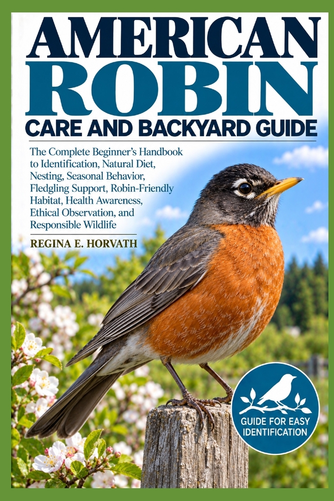 American Robin Care and Backyard Guide: The Complete Beginner's Handbook to Identification, Natural Diet, Nesting, Seasonal Behavior, Fledgling Suppor cover