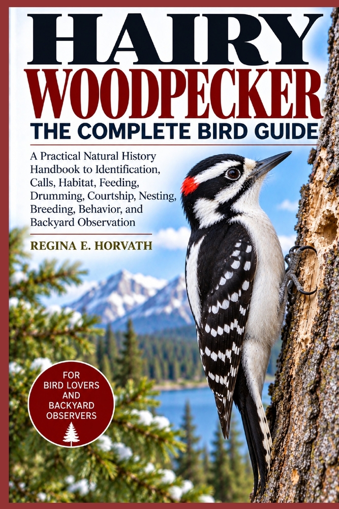 Hairy Woodpecker: The Complete Bird Guide: A Practical Natural History Handbook to Identification, Calls, Habitat, Feeding, Drumming, Courtship, Nesti cover