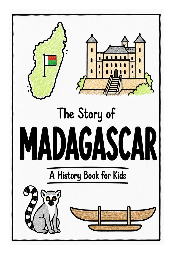 The Story of Madagascar - A History Book for Kids: A Fun, Educational, and Illustrated Journey Through Malagasy History for Children and Curious Minds cover