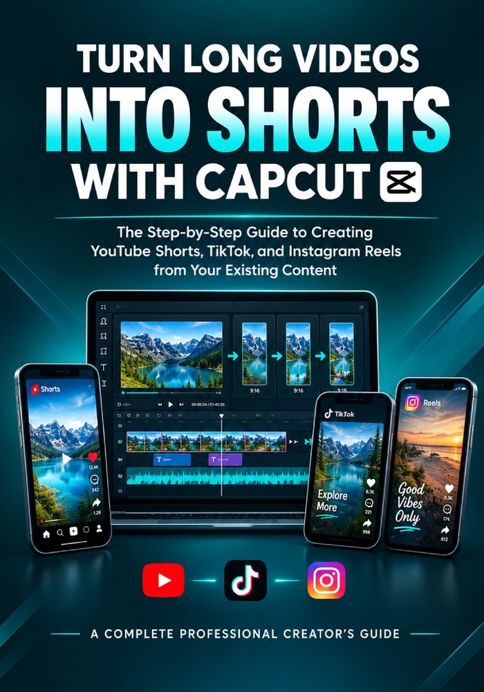 Turn Long Videos Into Shorts with Capcut: The Step-by-Step Guide to Creating YouTube Shorts, TikTok, and Instagram Reels from Your Existing Content cover