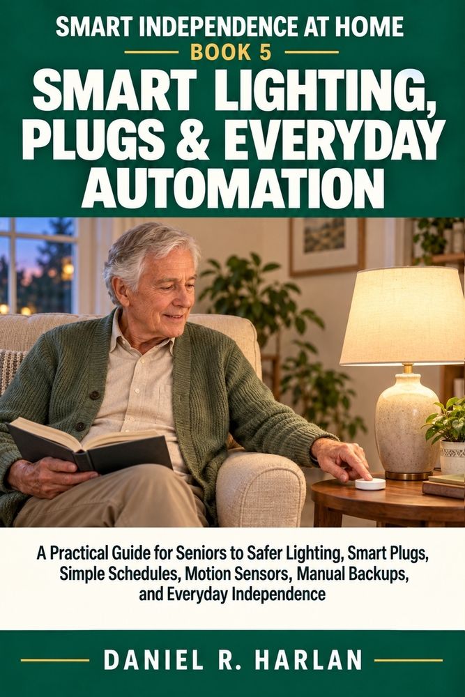 Smart Lighting, Plugs & Everyday Automation: A Practical Guide for Seniors to Safer Lighting, Smart Plugs, Simple Schedules, Motion Sensors, Manual Ba cover