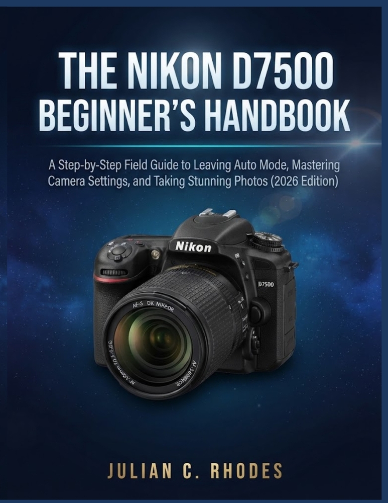 The Nikon D7500 Beginner's Handbook: A Step-by-Step Field Guide to Leaving Auto Mode, Mastering Camera Settings, and Taking Stunning Photos (2026 Edit cover