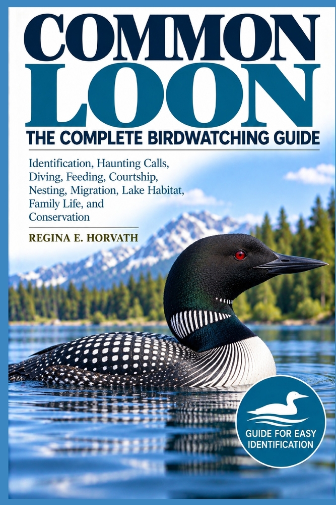 Common Loon: The Complete Birdwatching Guide: Identification, Haunting Calls, Diving, Feeding, Courtship, Nesting, Migration, Lake Habitat, Family Lif cover