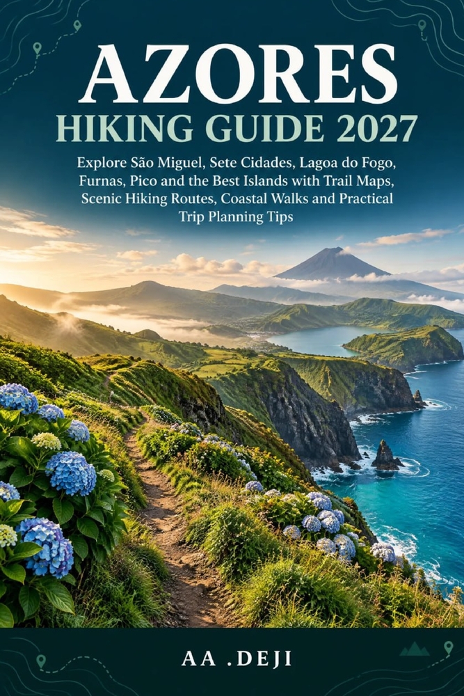 Azores Hiking Guide 2027: Explore São Miguel, Sete Cidades, Lagoa do Fogo, Furnas, Pico and the Best Islands with Trail Maps, Scenic Hiking Routes, Co cover