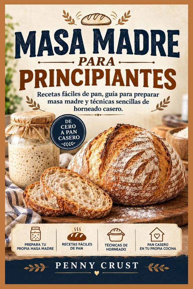 Masa Madre Para Principiantes: Recetas fáciles de pan, guía para preparar masa madre y técnicas sencillas de horneado casero cover